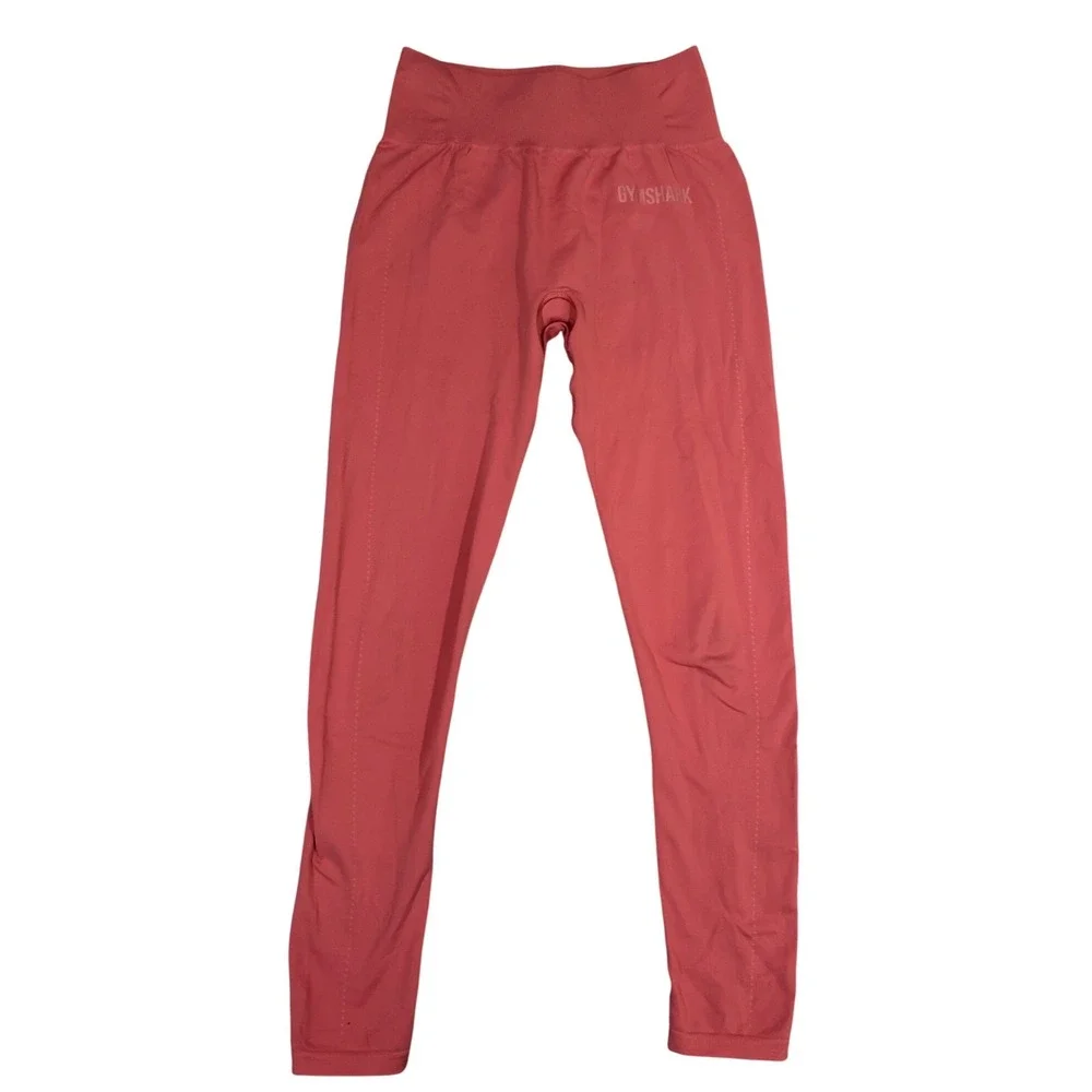 Gymshark Vital Seamless Leggings Coral Pink Orange Workout High Waist‎ Small